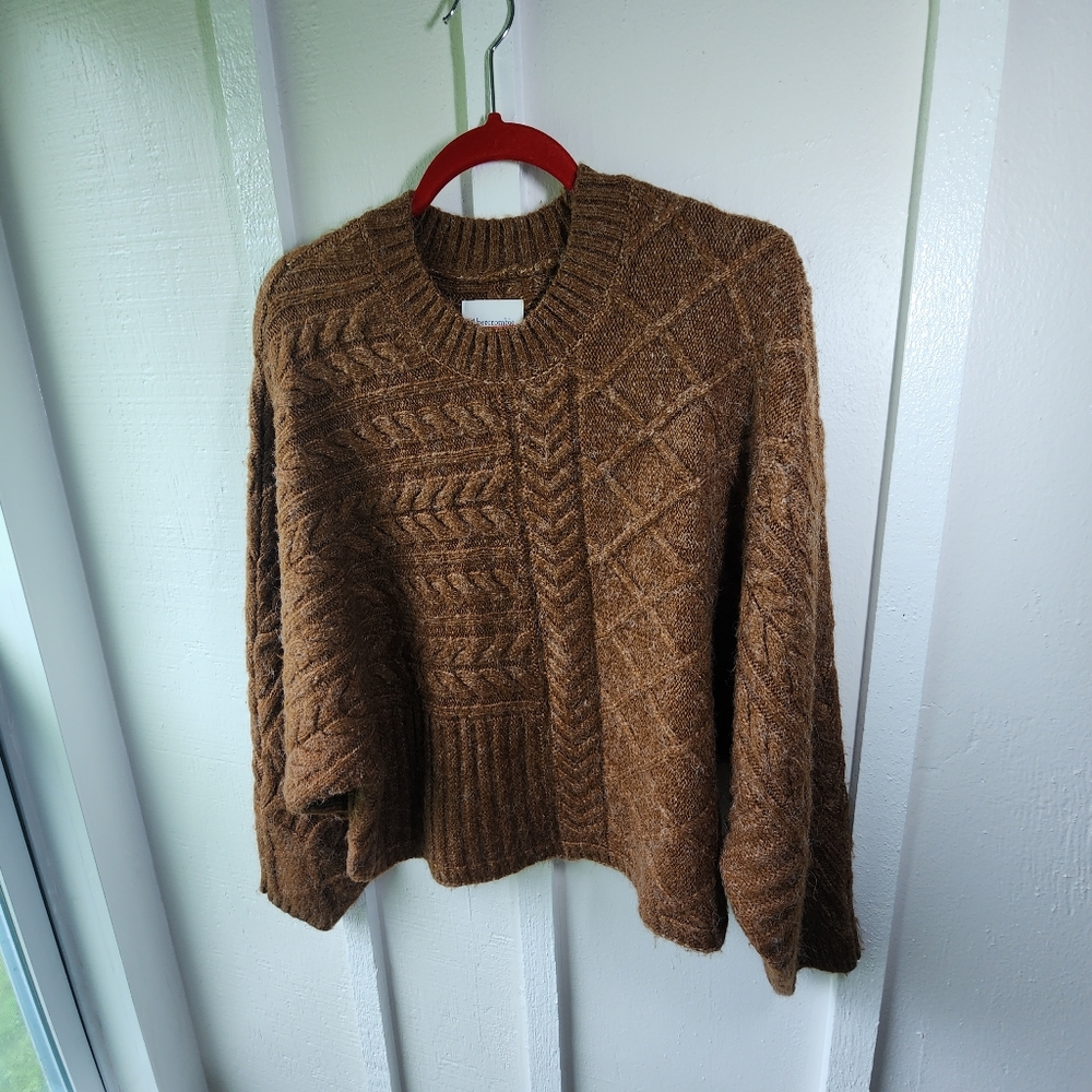 Abercrombie & Fitch Brown Cable Knit Sweater